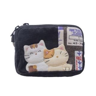 【KIRO 貓】貓咪家族 雙層 零錢/鈔票/收納/鑰匙包(820469019)