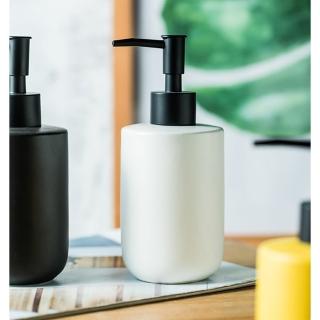 【WO HOME】設計款陶瓷洗手乳按壓分裝瓶 洗手乳/乳液/沐浴乳/洗髮精瓶罐子(白色款/黑色壓頭)
