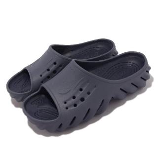 【Crocs】拖鞋 Echo Slide 男鞋 女鞋 藍 暴風藍 波波涼拖 卡駱馳(2081704EA)