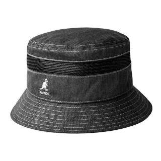 【KANGOL】COTTON MESH 棉質網面漁夫帽(黑色)