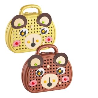 【酷博士】電動版 熊熊鎖螺絲工具箱 顏色隨機(益智拼裝玩具)