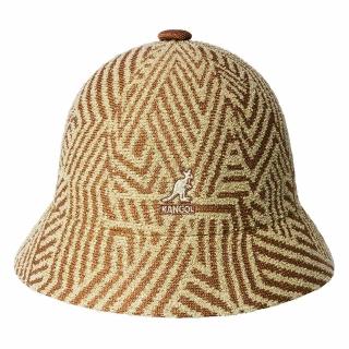 【KANGOL】GRID 網格紋鐘型帽(燕麥色)