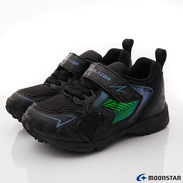 【MOONSTAR 月星】櫻桃家-閃電電燈競速童鞋(ZB11126黑-16-19cm)