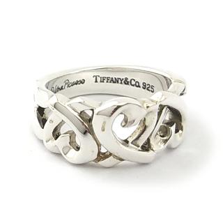 【Tiffany&Co. 蒂芙尼】925純銀-三個LOVING HEART造型女用戒指(展示品)