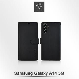 【Metal-Slim】Samsung Galaxy A14 5G 高仿小牛皮磁吸多工卡匣TPU皮套