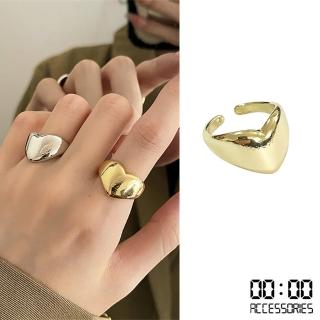 【00:00】愛心戒指/韓國設計個性潮流冷淡風極簡愛心造型戒指 開口戒(2色任選)