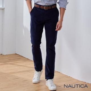 【NAUTICA】男裝 復古燈芯絨直筒休閒長褲(深藍)