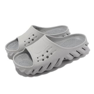 【Crocs】拖鞋 Echo Slide 男鞋 灰 大氣 波波涼拖 卡駱馳(2081701FT)