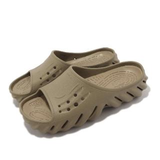 【Crocs】波波涼拖 Echo Slide 男鞋 女鞋 棕 滾草棕色 快乾 拖鞋 一體成形 卡駱馳(2081702G9)
