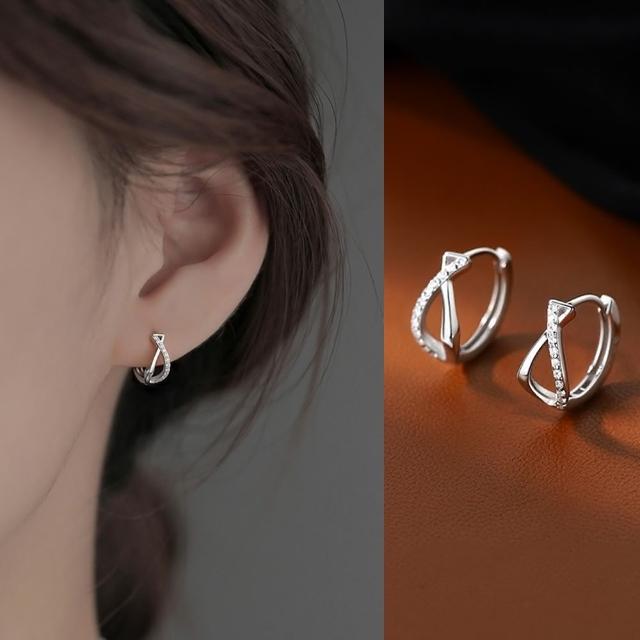 【Emi 艾迷】韓系輕奢無限鋯石環繞925銀針 耳環 耳扣