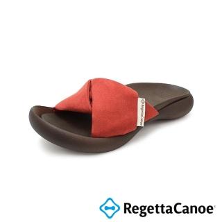 【RegettaCanoe】優雅時尚 麂皮扭帶平底涼鞋 CJFD-5361(BRK-磚紅色)