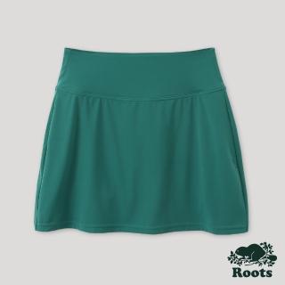 【Roots】Roots女裝-城市悠遊系列 簡約設計褲裙(鉻綠色)