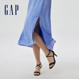 【GAP】女裝 輕薄修身泡泡袖短袖洋裝-藍色(665851)