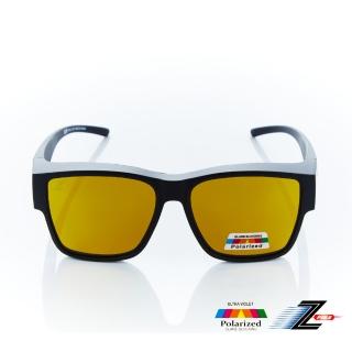 【Z-POLS】加大方框套鏡 頂級消光黑搭釣魚戶外專用茶Polarized偏光抗UV400包覆式太陽眼鏡(有無近視皆可用)