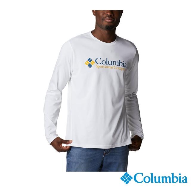 【Columbia 哥倫比亞 官方旗艦】男款- Omni-Wick CSC快排長袖上衣-白色(UAM49410WT / 2022年秋冬)
