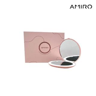 【AMIRO】LED燈 隨身化妝鏡 粉色(化妝鏡 隨身鏡 LED鏡 美妝鏡 放大鏡 美妝鏡 鏡子 亮光 輕巧收納 情人節)