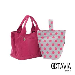 【OCTAVIA 8】OCTAVIA8 - 在一起 帆布大包小包配組合 - 紅配小粉點