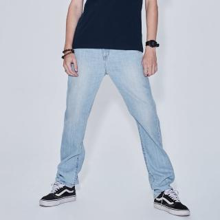【BRAPPERS】男款 HM中腰系列-全棉直筒褲(淺藍)
