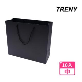 【TRENY】經典黑禮物手提袋-橫款中10入