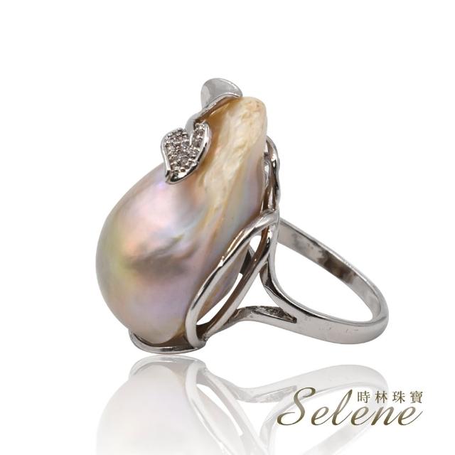 【Selene】巴洛克變形珍珠晶鑽戒指(顏色款式隨機出貨)