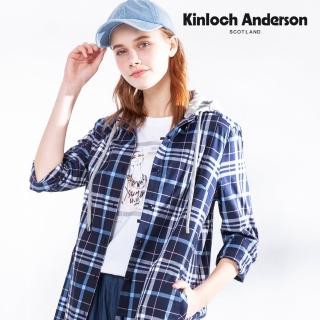 【Kinloch Anderson】圓領短袖上衣 時尚女孩印花肩剪接雪紡連袖上衣 T恤 棉T 金安德森女裝(白色)