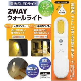 【日本WAGO】分離式壁掛燈 手電筒兩用燈 360度頭轉 人體自動感應燈(可從牆面拆卸 緊急時當手電筒 暖光柔光)