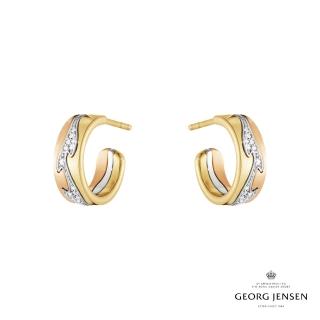 【Georg Jensen 官方旗艦店】FUSION 耳環 小(18K玫瑰金、 18 K白金、18K黃金 、鑽石)