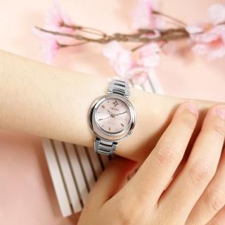 【CITIZEN 星辰】L 光動能 優雅迷人 晶鑽 藍寶石水晶玻璃 不鏽鋼手錶 粉色 30mm(EM0589-88X)