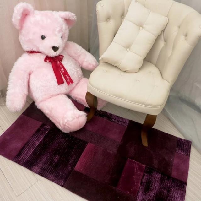 【Fuwaly】德國Esprit home 紫淵造型地毯-70x140cm ESP2827-02(床邊地毯 紫色 拼接 柔軟 厚實)
