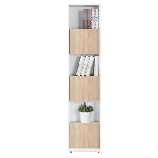 【AT HOME】1.35尺白色橡木紋三門收納書櫃/收納櫃/置物櫃 現代簡約(布拉格)