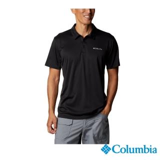 【Columbia 哥倫比亞 官方旗艦】男款-Zero Ice Cirro-CoolUPF50酷涼快排短袖Polo衫-黑色(UAE92290BK / 20