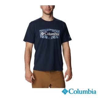 【Columbia 哥倫比亞 官方旗艦】男款-Mens Sun TrekUPF50快排短袖上衣-深藍(UAE08060NY / 2023春夏)