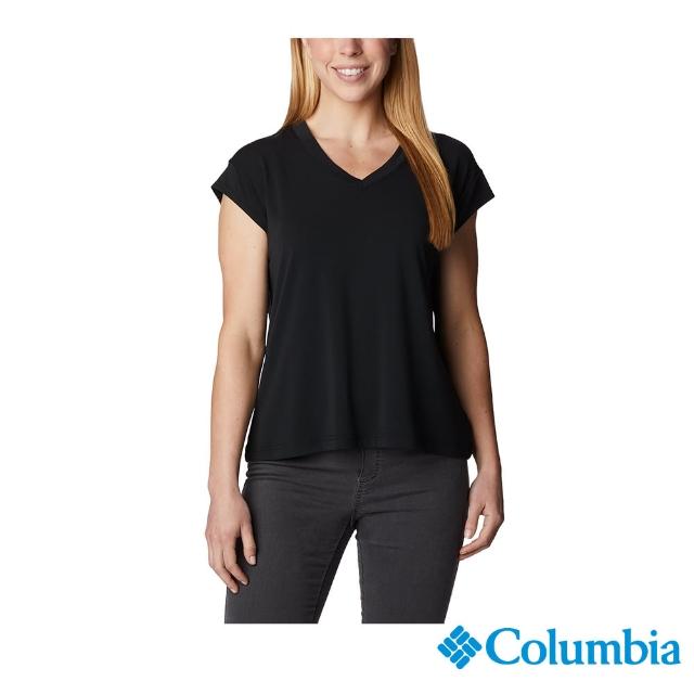 【Columbia 哥倫比亞 官方旗艦】女款-Boundless Beauty快排短袖上衣-黑色(UAR99260BK / 2023年春夏)