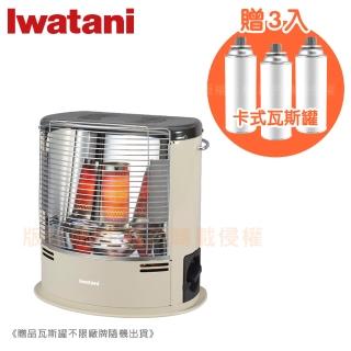【Iwatani 岩谷】日本岩谷居家型DECAII卡式瓦斯取暖爐-象牙白色-搭贈3入瓦斯罐(CB-STV-DKD2+瓦斯罐3入)