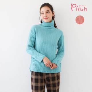 【PINK NEW GIRL】高領反折羅紋針織毛衣 J6410SD(2色)
