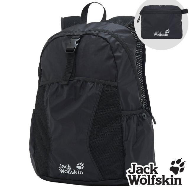 【Jack wolfskin 飛狼】可收納輕便攻頂包 健行背包 17L(黑色)