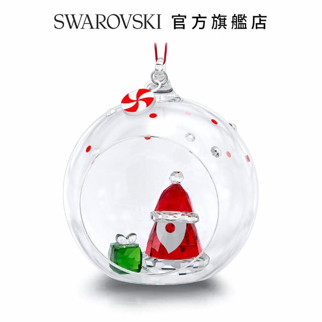【SWAROVSKI 官方直營】Holiday Cheers聖誕老人球形掛飾 交換禮物