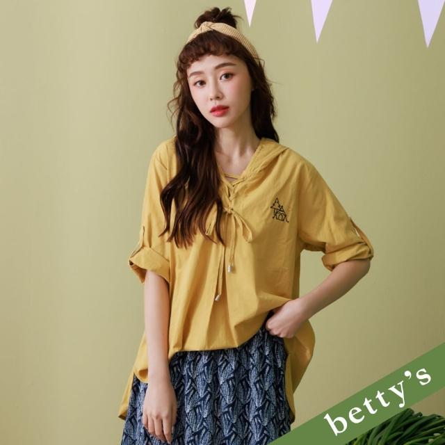 【betty’s 貝蒂思】露營連帽綁帶上衣(深黃色)