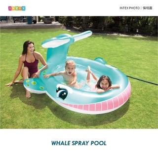 【INTEX】Vencedor 鯨魚噴水泳池 充氣游泳池(家庭游泳池 兒童游泳池-1入 加贈光滑沙灘球*1)
