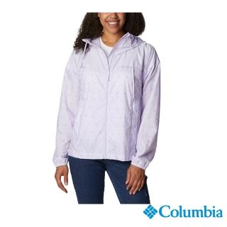 【Columbia 哥倫比亞 官方旗艦】女款-Flash ChallengerUPF40防潑水風衣-紫色(UWR46310PL / 2023年春夏)