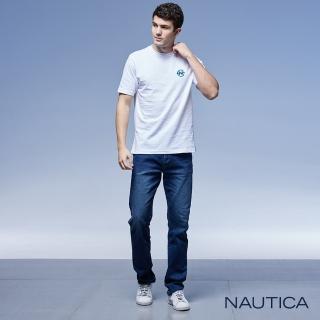 【NAUTICA】男裝 涼感刷色休閒牛仔褲(深藍色)