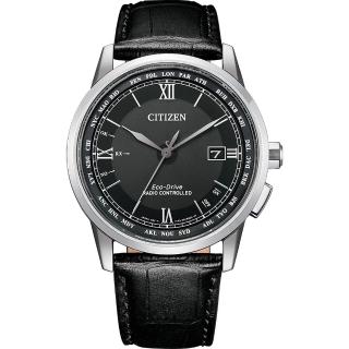 【CITIZEN 星辰】羅馬數字限量 光動能 電波萬年曆手錶(CB0151-19E)