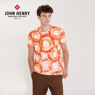 【JOHN HENRY】紮染圓領短袖T恤-橘色
