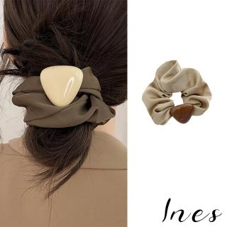 【INES】三角大腸圈/韓國設計高級感緞面三角大腸圈 髮圈(3色任選)