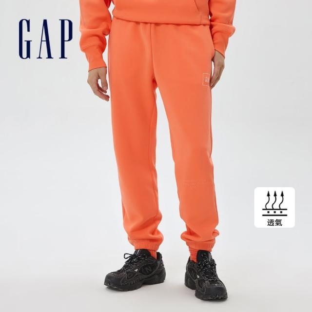 【GAP】男裝 Logo束口棉褲 空氣三明治系列-橙色(591233)