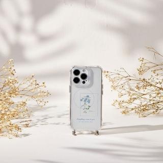 【TOXOXO】iPhone 14 Pro 6.1吋 冰川抗黃防摔iPhone繩掛殼：傾幕翠雀花