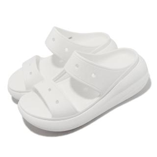 【Crocs】涼拖鞋 Classic Crush Sandal 男鞋 女鞋 白 泡芙涼鞋 雙帶拖鞋(207670100)
