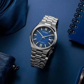 【CITIZEN 星辰】經典紳士時尚自動上鍊機械錶-40mm/海洋藍 畢業 禮物(NJ0151-88L)