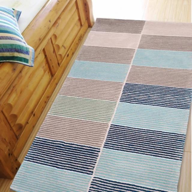 【Fuwaly】德國Esprit home 寒弦地毯-70x140cm-ESP3801-02(格紋 柔軟 床邊地毯)
