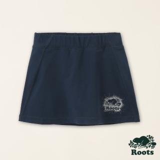 【Roots】Roots小童-星際遨遊系列 滿版星辰休閒褲裙(深藍色)